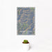 12x18 Mount Eolus Colorado Map Print Portrait Orientation in Afternoon Style With Small Cactus Plant in White Planter