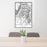24x36 Mount Eolus Colorado Map Print Portrait Orientation in Classic Style Behind 2 Chairs Table and Potted Plant