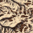 Mount Eolus Colorado Map Print in Ember Style Zoomed In Close Up Showing Details