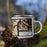 Right View Custom Mount Eolus Colorado Map Enamel Mug in Ember on Grass With Trees in Background