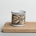 Front View Custom Mount Eolus Colorado Map Enamel Mug in Ember on Cutting Board