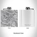 Rendered View of Mount Eolus Colorado Map Engraving on 6oz Stainless Steel Flask in White