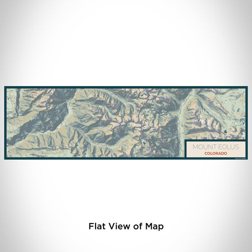 Flat View of Map Custom Mount Eolus Colorado Map Enamel Mug in Woodblock