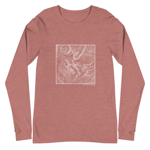 Mount Evans Colorado Topographic  Map Unisex Long-Sleeve T-shirt with City inscription in Heather Mauve