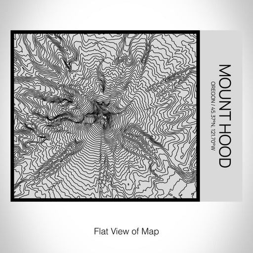 Rendered View of Mount Hood Oregon Map on 20oz Stainless Steel Insulated Bottle with Bamboo Top with printed Tactile Lines Map in Black