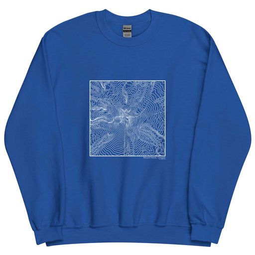 Mount Hood Oregon Topographic  Map Unisex Crewneck Sweater with City inscription in Royal Blue