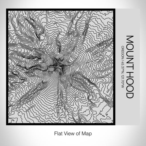 Rendered View of Mount Hood Oregon Map on 17oz Stainless Steel Insulated Tumbler in Tactile Lines with Succulent in Background