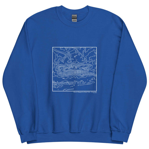 Mount Magazine State Park Arkansas Topographic  Map Unisex Crewneck Sweater with City inscription in Royal Blue