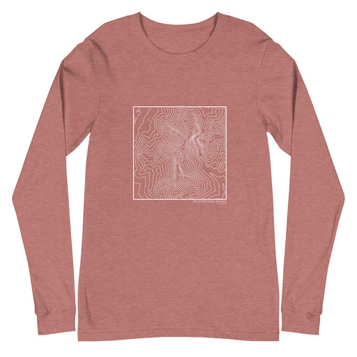 Mount Mansfield Vermont Topographic  Map Unisex Long-Sleeve T-shirt with City inscription in Heather Mauve