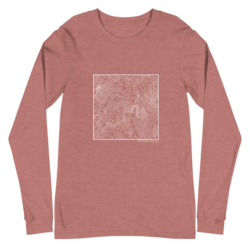 Mount Marcy New York Topographic  Map Unisex Long-Sleeve T-shirt with City inscription in Heather Mauve
