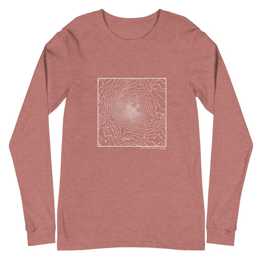 Mount McLoughlin Oregon Topographic  Map Unisex Long-Sleeve T-shirt with City inscription in Heather Mauve