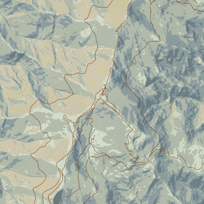 Mount Mitchell North Carolina Map Print in Woodblock Style Zoomed In Close Up Showing Details