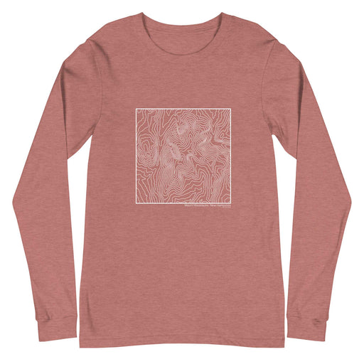 Mount Moosilauke New Hampshire Topographic  Map Unisex Long-Sleeve T-shirt with City inscription in Heather Mauve