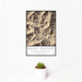 12x18 Mount Mystery Washington Map Print Portrait Orientation in Ember Style With Small Cactus Plant in White Planter