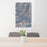 24x36 Mount Mystery Washington Map Print Portrait Orientation in Afternoon Style Behind 2 Chairs Table and Potted Plant