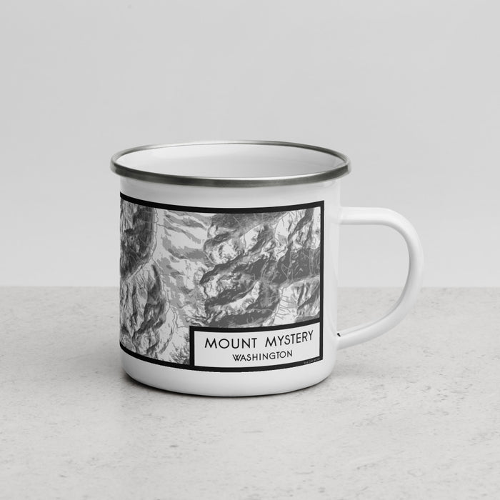 Right View Custom Mount Mystery Washington Map Enamel Mug in Classic