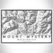 Mount Mystery Washington Map Print Landscape Orientation in Classic Style With Shaded Background