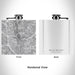 Rendered View of Mount Mystery Washington Map Engraving on 6oz Stainless Steel Flask in White