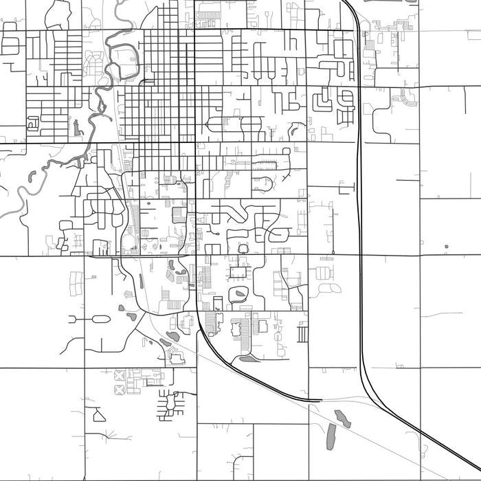 Mount Pleasant Michigan Map Print in Classic Style Zoomed In Close Up Showing Details