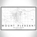 Mount Pleasant Michigan Map Print Landscape Orientation in Classic Style With Shaded Background