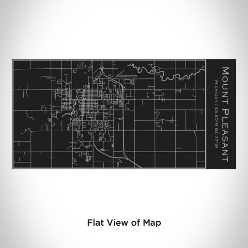 Rendered View of Mount Pleasant Michigan Map Engraving on 17oz Stainless Steel Insulated Cola Bottle in Black