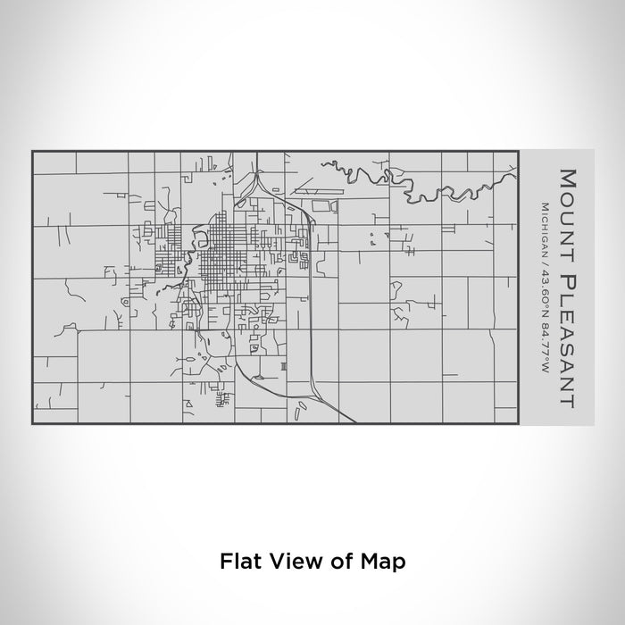 Rendered View of Mount Pleasant Michigan Map Engraving on 17oz Stainless Steel Insulated Cola Bottle