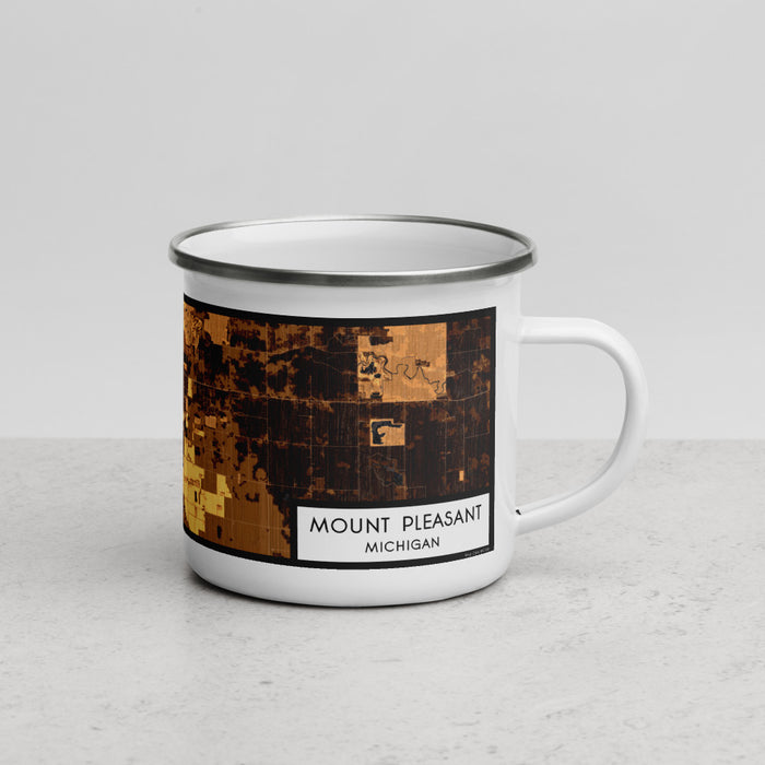 Right View Custom Mount Pleasant Michigan Map Enamel Mug in Ember