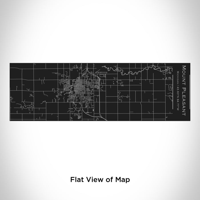 Rendered View of Mount Pleasant Michigan Map Engraving on 10oz Stainless Steel Insulated Cup with Sliding Lid in Black