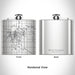 Rendered View of Mount Pleasant Michigan Map Engraving on 6oz Stainless Steel Flask