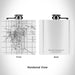 Rendered View of Mount Pleasant Michigan Map Engraving on 6oz Stainless Steel Flask in White