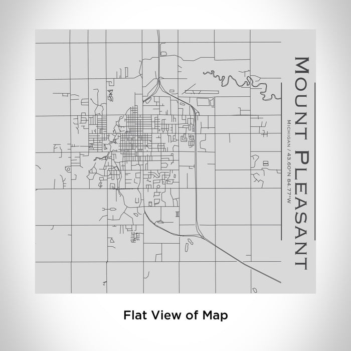 Rendered View of Mount Pleasant Michigan Map Engraving on 17oz Stainless Steel Insulated Tumbler