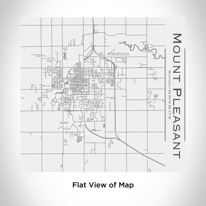 Rendered View of Mount Pleasant Michigan Map Engraving on 17oz Stainless Steel Insulated Tumbler in White