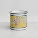 Front View Custom Mount Pleasant Michigan Map Enamel Mug in Woodblock