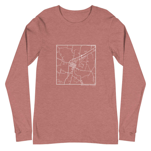 Mount Pleasant Tennessee  Map Unisex Long-Sleeve T-shirt with City inscription in Heather Mauve