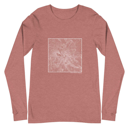 Mount Shasta California Topographic  Map Unisex Long-Sleeve T-shirt with City inscription in Heather Mauve