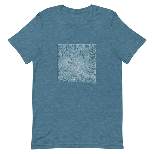 Mount Shasta California Topographic  Map Unisex T-Shirt with City inscription in Heather Teal