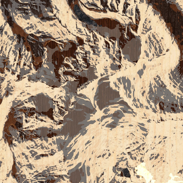 Mount Shuksan Washington Map Print in Ember Style Zoomed In Close Up Showing Details