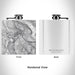 Rendered View of Mount Shuksan Washington Map Engraving on 6oz Stainless Steel Flask in White