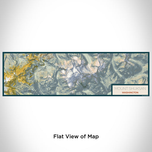 Flat View of Map Custom Mount Shuksan Washington Map Enamel Mug in Woodblock