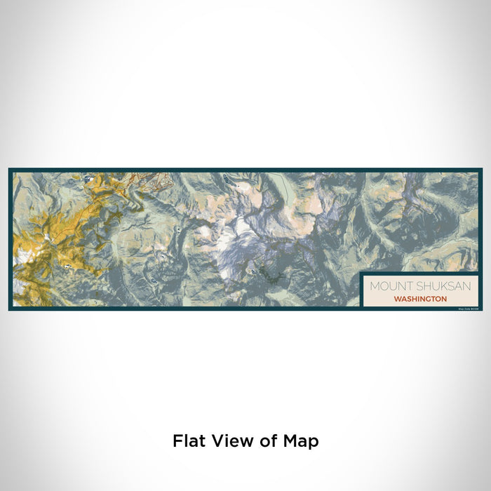 Flat View of Map Custom Mount Shuksan Washington Map Enamel Mug in Woodblock