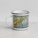 Left View Custom Mount Shuksan Washington Map Enamel Mug in Woodblock