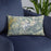 Custom Mount Shuksan Washington Map Throw Pillow in Woodblock on Blue Colored Chair