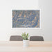 24x36 Mount Sneffels Colorado Map Print Lanscape Orientation in Afternoon Style Behind 2 Chairs Table and Potted Plant