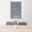 24x36 Mount Sneffels Colorado Map Print Portrait Orientation in Afternoon Style Behind 2 Chairs Table and Potted Plant