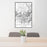 24x36 Mount Sneffels Colorado Map Print Portrait Orientation in Classic Style Behind 2 Chairs Table and Potted Plant
