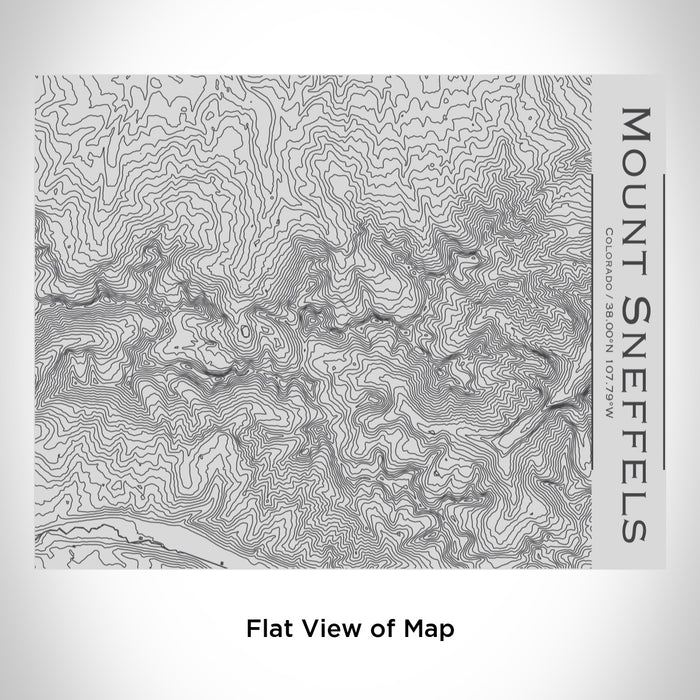 Rendered View of Mount Sneffels Colorado Map Engraving on 20oz Stainless Steel Insulated Bottle with Bamboo Top