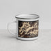Left View Custom Mount Sneffels Colorado Map Enamel Mug in Ember