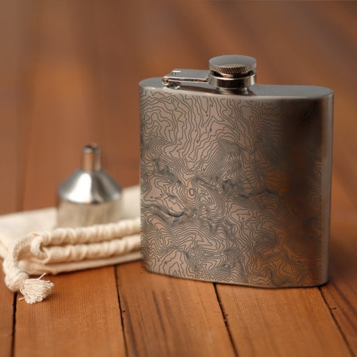 Mount Sneffels Colorado Custom Engraved City Map Inscription Coordinates on 6oz Stainless Steel Flask