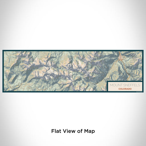 Flat View of Map Custom Mount Sneffels Colorado Map Enamel Mug in Woodblock