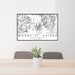 24x36 Mount St. Helens Washington Map Print Lanscape Orientation in Classic Style Behind 2 Chairs Table and Potted Plant